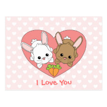 Lapins d'amour carte postale
