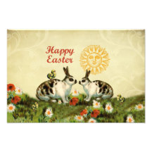 Lapins de Pâques et poussins de bébé Photos