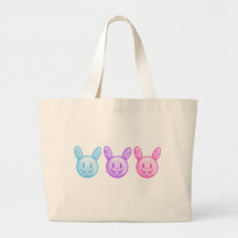 Lapins de Pâques roses pourpres bleus Sac De Toile