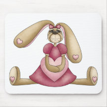 Lapins doux · Lapin et coeur Tapis De Souris