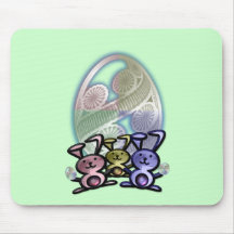Lapins et oeufs de Pâques mignons Tapis De Souris