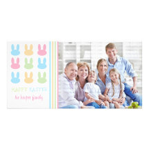 Lapins mignons Joyeuses Pâques Cartes De Vœux Avec Photo