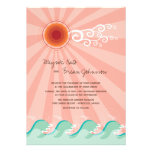 L'Aqua de Sun de rose d'été de plage ondule l'invi invitations