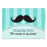 L'aqua noir de moustache barre le carte de remerci