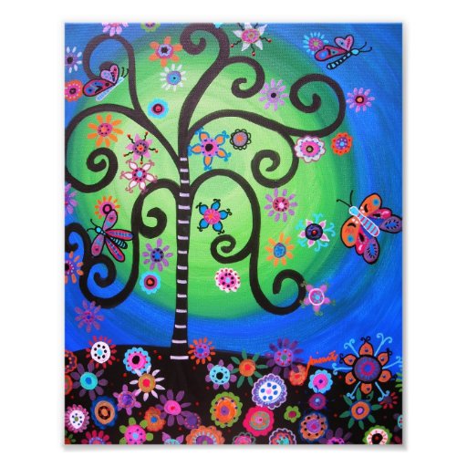 L'arbre de la vie fleurit la peinture impressions photographiques