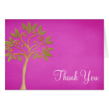 L'arbre de la vie tourbillonne Merci rose Carte De Vœux