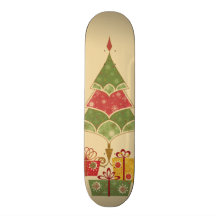 L'arbre de Noël mignon de vacances ornemente des p Plateaux De Skate
