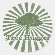 L'arbre Hugger pensent le vert Autocollants