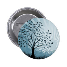 L'arbre part de la silhouette d'herbe et du rayon  pin's avec agrafe