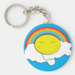 L'arc-en-ciel heureux opacifie l'habillement et le porte-clefs