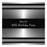 L'argent noir équipe la quarantième fête d'anniver cartons d'invitation