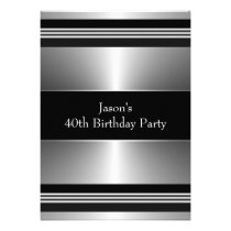 L'argent noir équipe la quarantième fête d'anniver invitations
