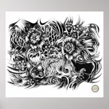 l'art de koi, KP conçoivent le logo Affiche