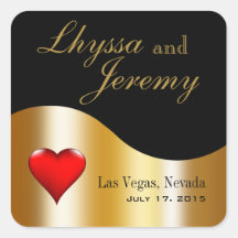 Las Vegas chanceux en noir/or d'amour Autocollants