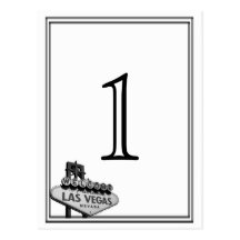 Las Vegas Destination Wedding Table Number Post Cards