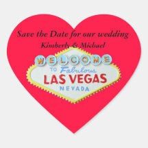 Las Vegas épousant des économies le coeur de rouge Adhésifs