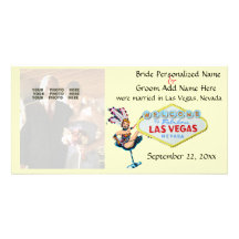 Las Vegas épousant le faire-part de nouveaux marié Photocarte Customisée