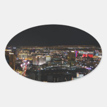 Las Vegas la nuit Sticker Ovale