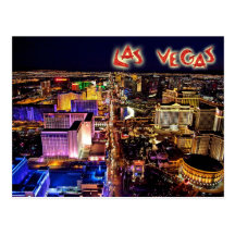 Las Vegas, Nevada la nuit - vue aérienne Carte Postale