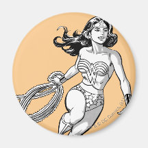 Lasso 1 de la femme de merveille B&W Aimant Pour Réfrigérateur