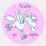 Latin : Astra d'annonce par aspera Autocollant