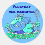 Latin : Mergitur de NEC de Fluctuat Autocollants Ronds