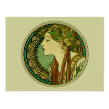 Laurier, Alphonse Mucha Carte Postale