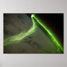 L'aurore australe vue de l'espace poster
