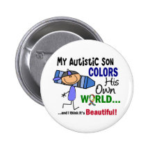L'autisme COLORE SON PROPRE fils du MONDE Badge