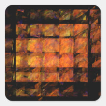 L'autocollant de carré d'art abstrait de mur