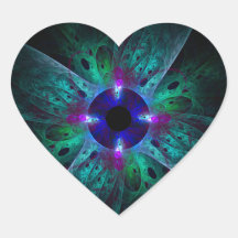 L'autocollant de coeur d'art abstrait d'oeil