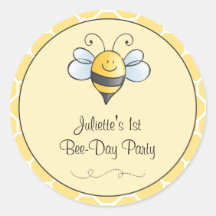 L'autocollant | de faveur d'Abeille-Jour d'anniver