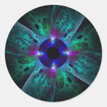 L'autocollant rond d'art abstrait d'oeil
