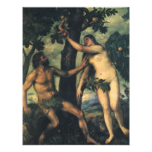 L'automne de l'homme ; Adam et Ève par Titian Invitations