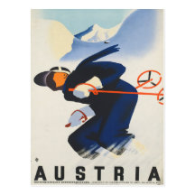 L'Autriche - affiche vintage autrichienne de voyag Cartes Postales