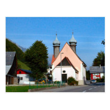 L'Autriche, les murs roses et les flèches Zillerta Cartes Postales