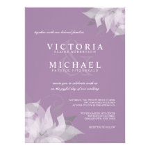 Lavande et invitations florales blanches de mariag