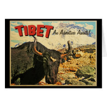 L'aventure du Thibet attend le boeuf Carte De Vœux