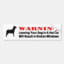 L'avertissement laissant le chien dans des fenêtre autocollants pour voiture