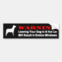 L'avertissement laissant le chien dans des fenêtre autocollants pour voiture