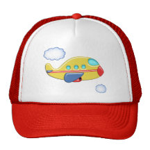 L'avion coloré de l'enfant casquettes