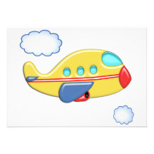 L'avion coloré de l'enfant invitation personnalisable