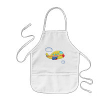 L'avion coloré de l'enfant tablier