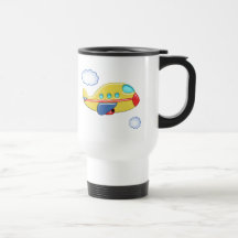 L'avion coloré de l'enfant tasse