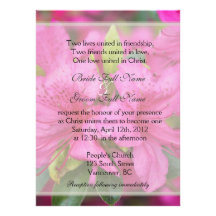 L'azalée assez rose fleurit le mariage chrétien invitations