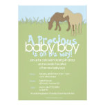 Le baby shower de deux de Brown garçons de poneys Invitation Personnalisable