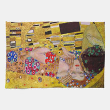 Le baiser (détail) par Gustav Klimt Serviette Éponge