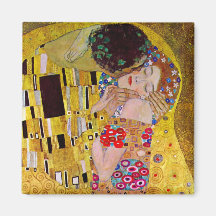 Le baiser (détail) par Gustav Klimt Magnets Pour Réfrigérateur