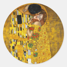 Le baiser par Gustav Klimt Adhésif Rond