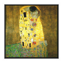 Le baiser par Gustav Klimt Toile Tendue Sur Châssis